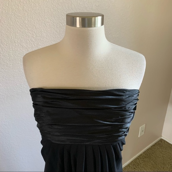 Davids Bridal Satin Jersey Empire Waist Mini Dress - Picture 5 of 12